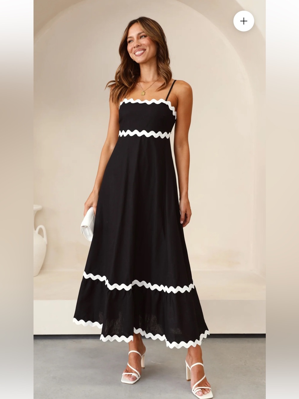 NWT Girl Soul Maiya Maxi Dress Black Contrast
Rickrack Trim Cottagecore XL